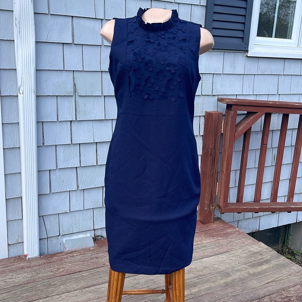 Karl Lagerfeld Paris Size Small Navy Dress w/ Zippered Back - Tank Style